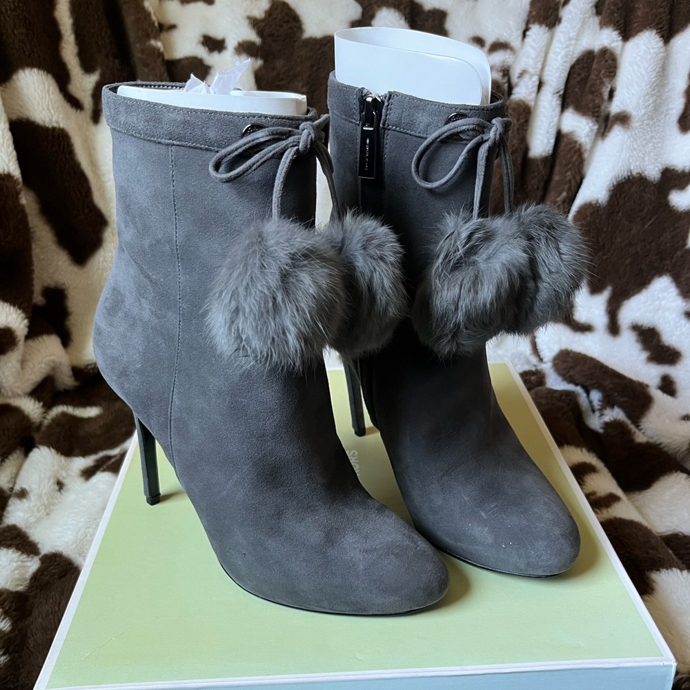New Michael Kors suede Pom Pom booties